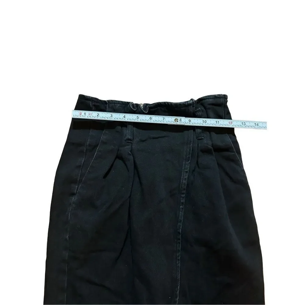 Bershka Womens black denim midi skirt‎ sz 00